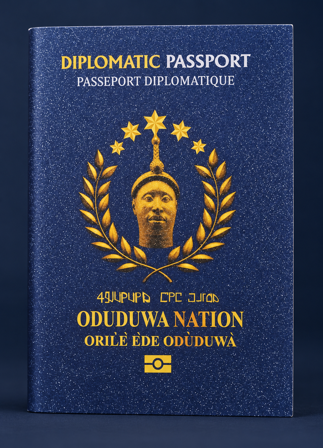 Edited cover image of the Odùduwà Nation diplomatic passport